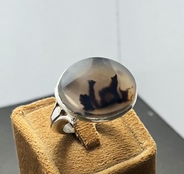 انگشتر شجر کلکسیونی با نقش طبیعی گرگ و شغال 