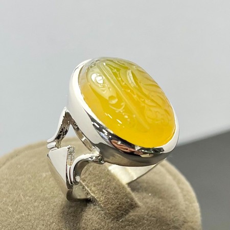   انگشتر عقیق زرد اصل دستنویس حسبی اللهمحصول