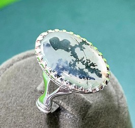 انگشتر شجر قائنات نقش قلب رکاب نقره نیمه دست ساز