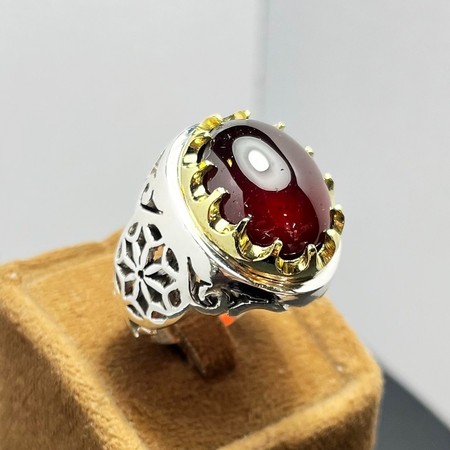   انگشتر گارنت سرخ رکاب نقره عیار 925محصول