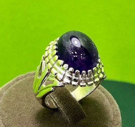 انگشتر آمیتیست آفریقایی رکاب نقره عیار 925