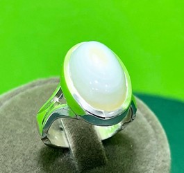 انگشتر عقیق باباقوری رکاب نقره صفوی ساده