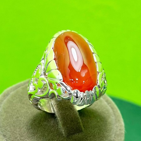   انگشتر عقیق سرخ یمنی رکاب نقره طرح صفوی شبکه ایمحصول