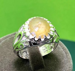 انگشتر یاقوت زرد رکاب نقره صفوی