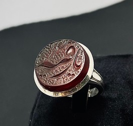 انگشتر عقیق سرخ یمنی دستنویس یا رقیه (س)