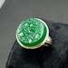 انگشتر عقیق سبز طبیعی دستنویس یا اباعبدالله (ع)1شماره 