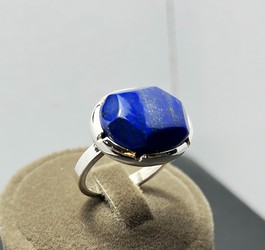 انگشتر لاجورد اصل و طبیعی رکاب صفوی نقره 925