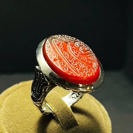   انگشتر عقیق سرخ یمنی دستنویس حسبی اللهمحصول