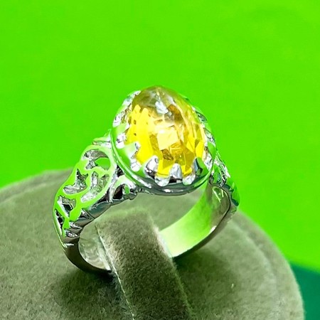   انگشتر سیترین طبیعی رکاب نقره صفوی دور چنگمحصول