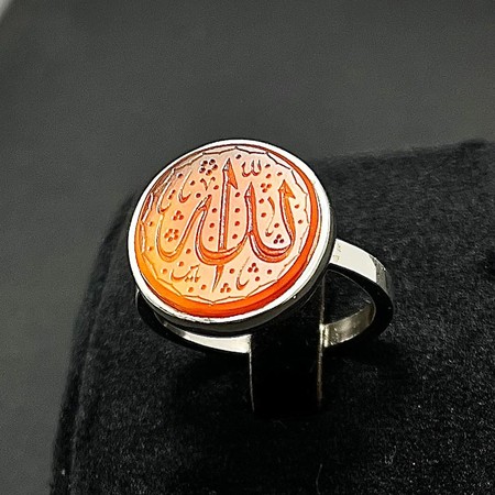   انگشتر عقیق پرتقالی یمنی دستنویس یا اللهمحصول