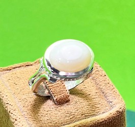 انگشتر عقیق باباقوری طبیعی رکاب نقره صفوی