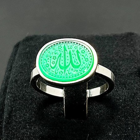   انگشتر عقیق سبز طبیعی دستنویس الله رکاب صفویمحصول