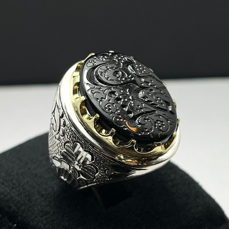   انگشتر عقیق جزع یمنی دستنویس یا حسین (ع)محصول