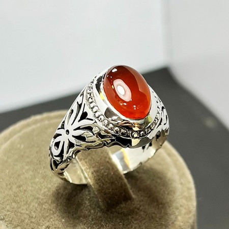   انگشتر عقیق سرخ یمنی رکاب نقره شبکه ایمحصول