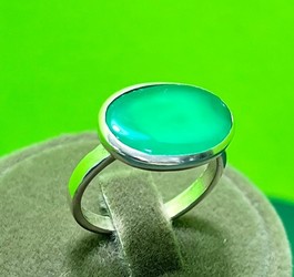 انگشتر عقیق سبز خراسانی رکاب نقره صفوی وارداتی