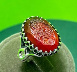 انگشتر عقیق سرخ خراسانی دستنویس حسین مظلوم