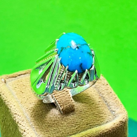   انگشتر فیروزه نیشابور رکاب دست ساز نقرهمحصول