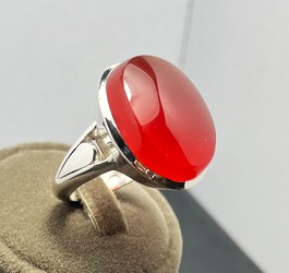 انگشتر عقیق یمنی اصل رکاب نقره طرح صفوی