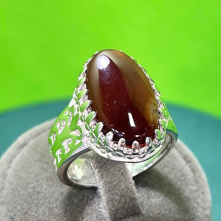   انگشتر عقیق سرخ یمنی رکاب دست ساز نقره 925محصول