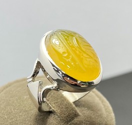 انگشتر عقیق زرد اصل دستنویس حسبی الله