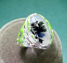 انگشتر شجر قائنات رکاب نقره 925