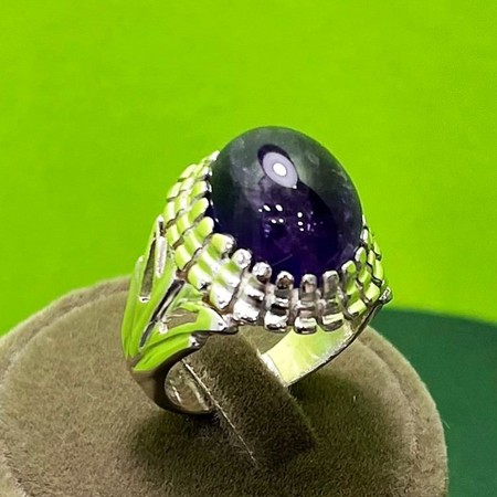   انگشتر آمیتیست آفریقایی رکاب نقره عیار 925محصول