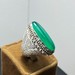 انگشتر عقیق سبز رکاب قلم زنی و آینه کاری بدون اجرت1شماره 